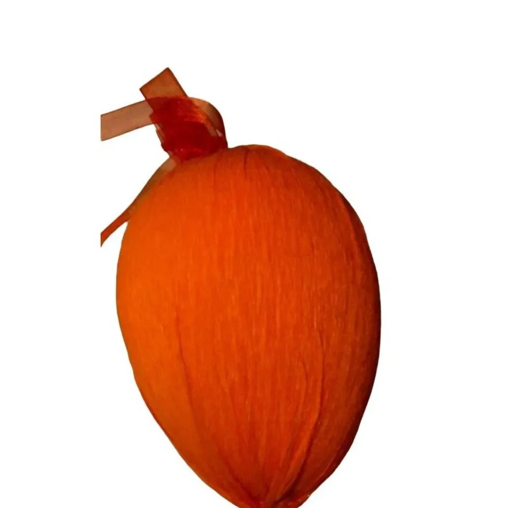 Crepe Paper Easter Egg Ornaments Large Orange Yellow Hanging Party Decoration